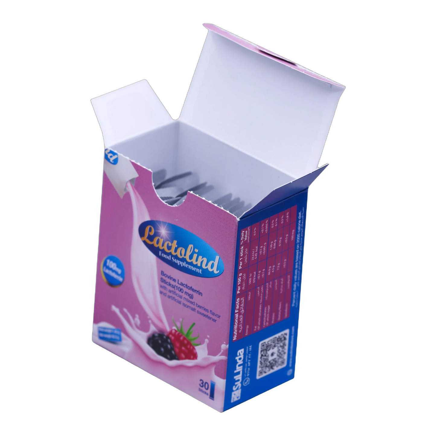 Lactolind Lactoferrin100mg Berry Flavor 30 Sachets