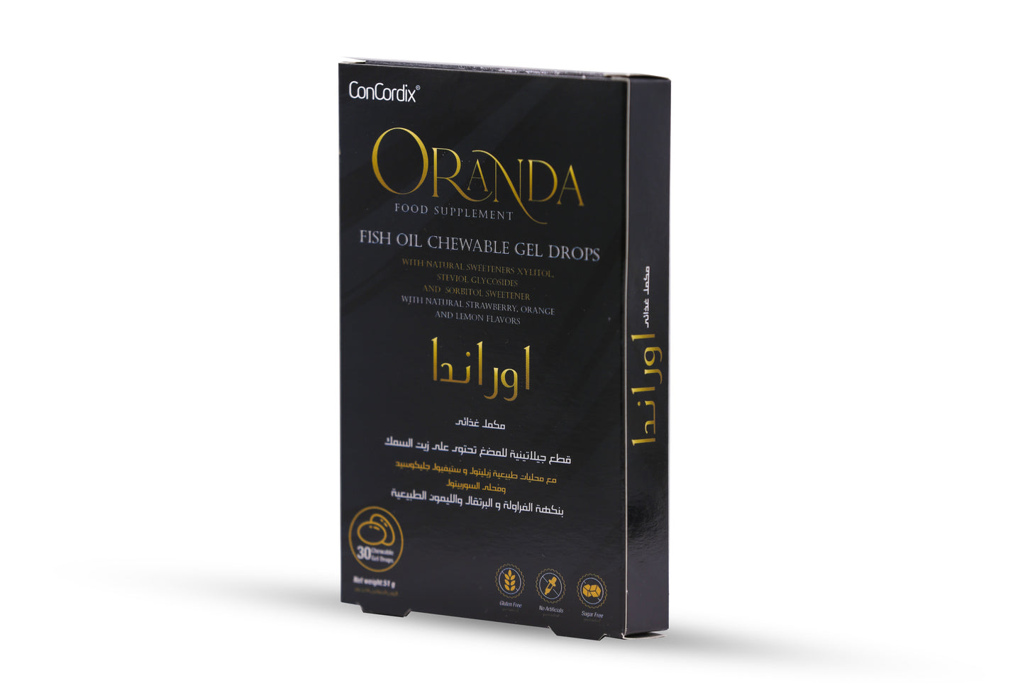 Oranda Fish Oil 640mg Orange Lemone and Strawberry Flavor 30 Gummies