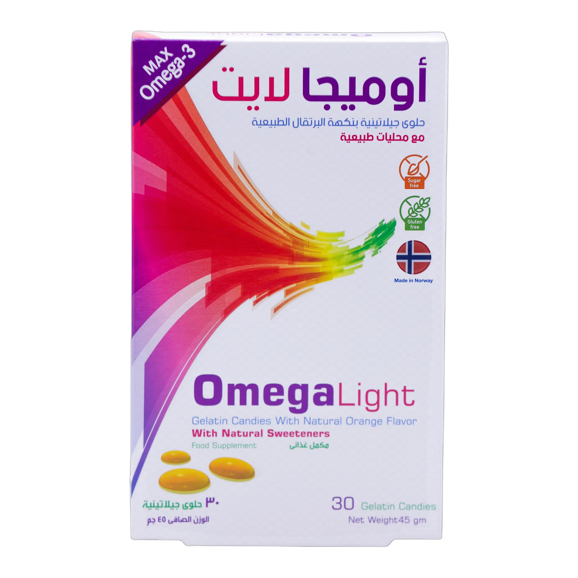 Omega Light Omega 3 with Fish Oil 0.6g Orange Flavor 30 Gummies