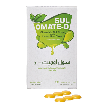 Sulomate D Fish Oil 0.565g with Vitamin D Lemon Flavor 30 Gummies