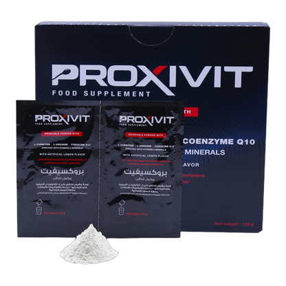 Proxivit L-Carnitine 1.7g L-Arginine Co Q10 with Vitamins and Minerals Lemon Flavor 30 Sachets