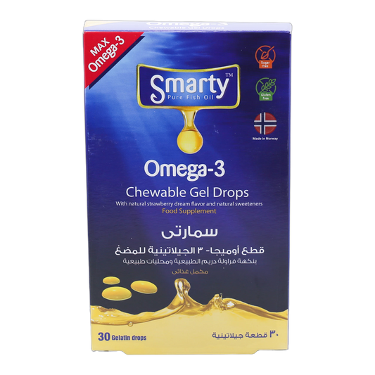 Smarty Omega 3 with Fish Oil DHA Strawberry Flavor 30 Gummies