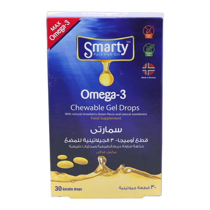 Smarty Omega 3 with Fish Oil DHA Strawberry Flavor 30 Gummies
