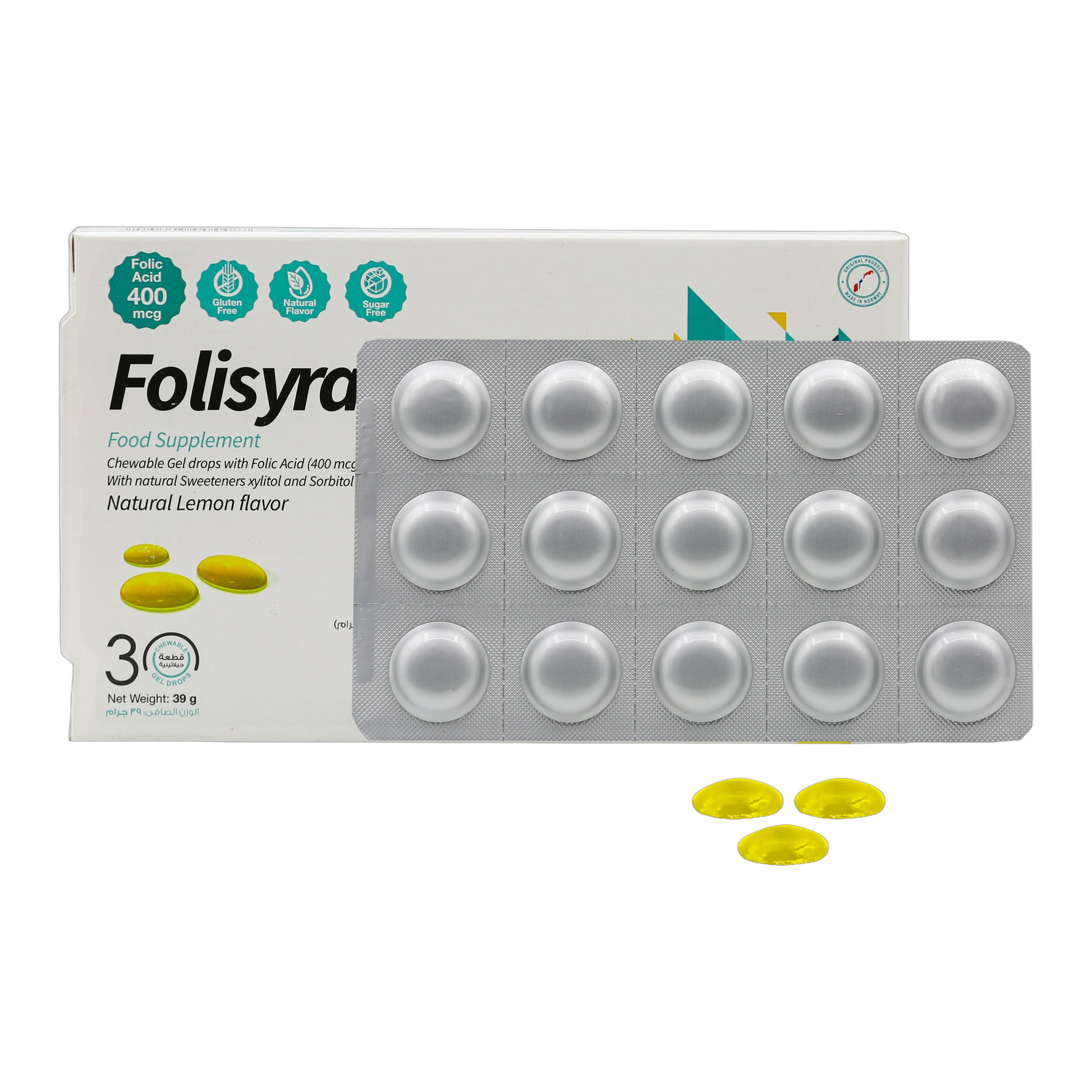 Folisyra Folic Acid 400 mcg Lemon Flavor 30 Gummies