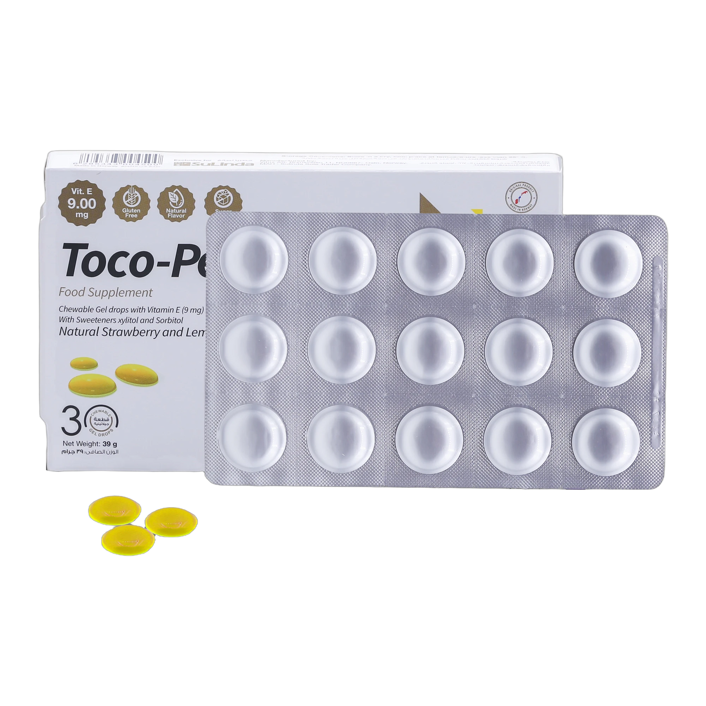 Toco-Pelle Vitamin E  Strawberry and Lemon Flavor 30 Gummies