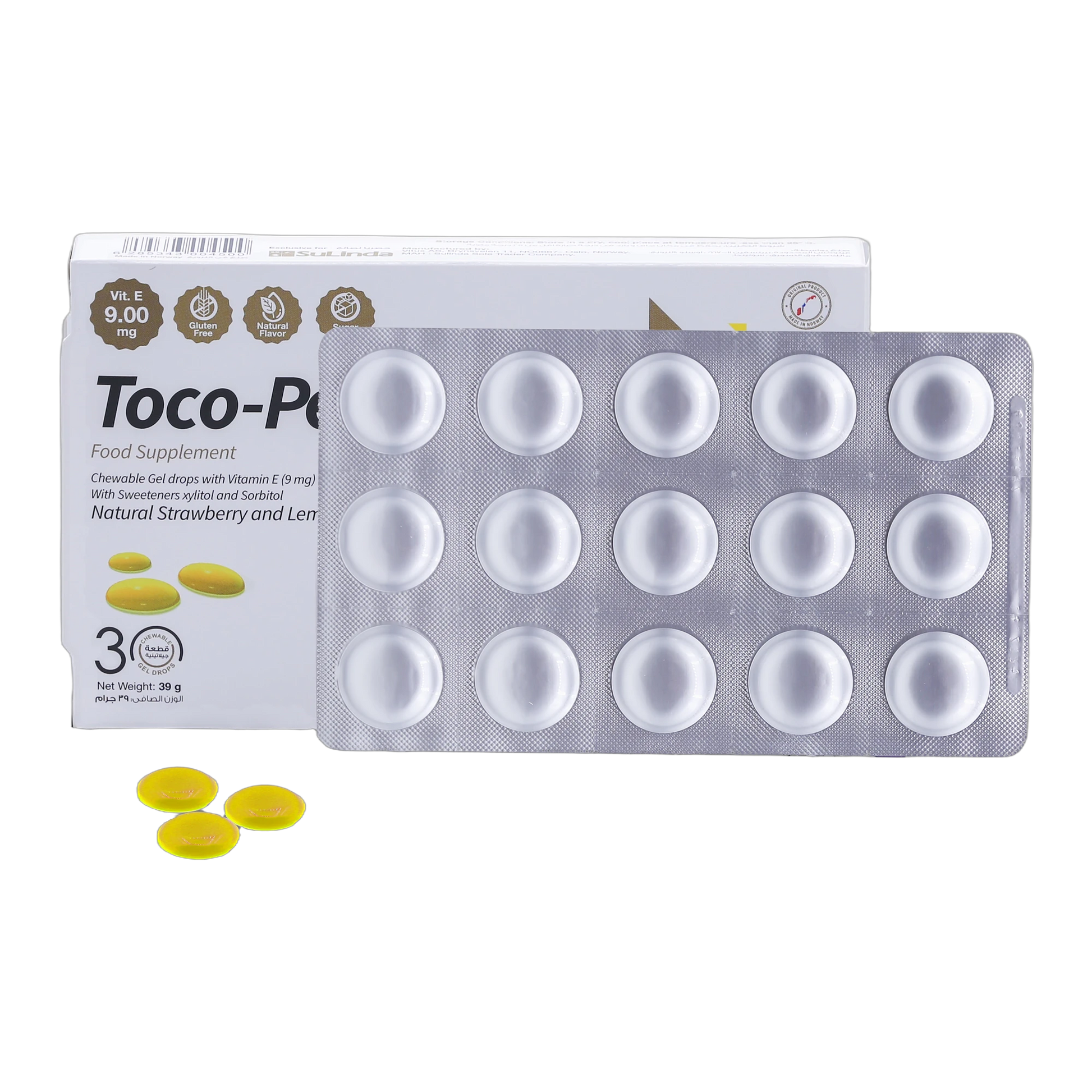 Toco-Pelle Vitamin E  Strawberry and Lemon Flavor 30 Gummies