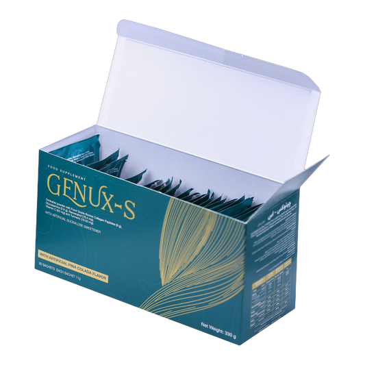 Genux-S – Fortigel Collagen Glucosamine Resveratrol and Curcumin Pina Colada Flavor 30 Sachets