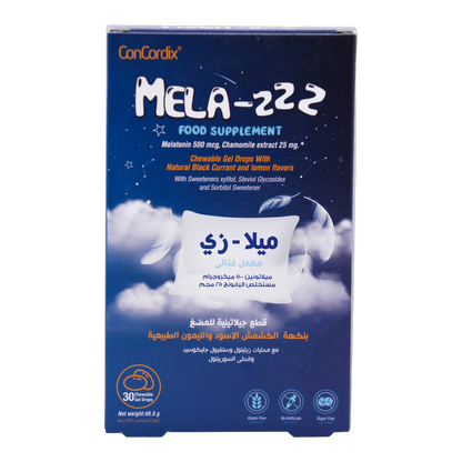 Mela Z Melatonin 500 mcg Chamomile, Blackcurrant Lemon Flavor 30 Gummies