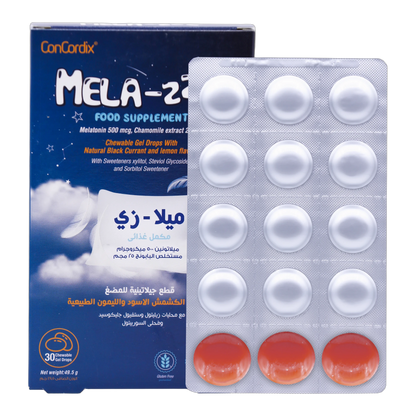 Mela Z Melatonin 500 mcg Chamomile, Blackcurrant Lemon Flavor 30 Gummies