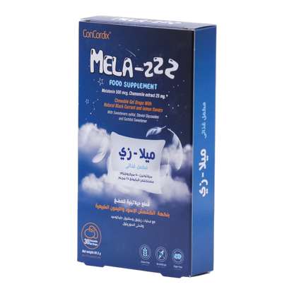 Mela Z Melatonin 500 mcg Chamomile, Blackcurrant Lemon Flavor 30 Gummies