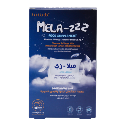 Mela Z Melatonin 500 mcg Chamomile, Blackcurrant Lemon Flavor 30 Gummies