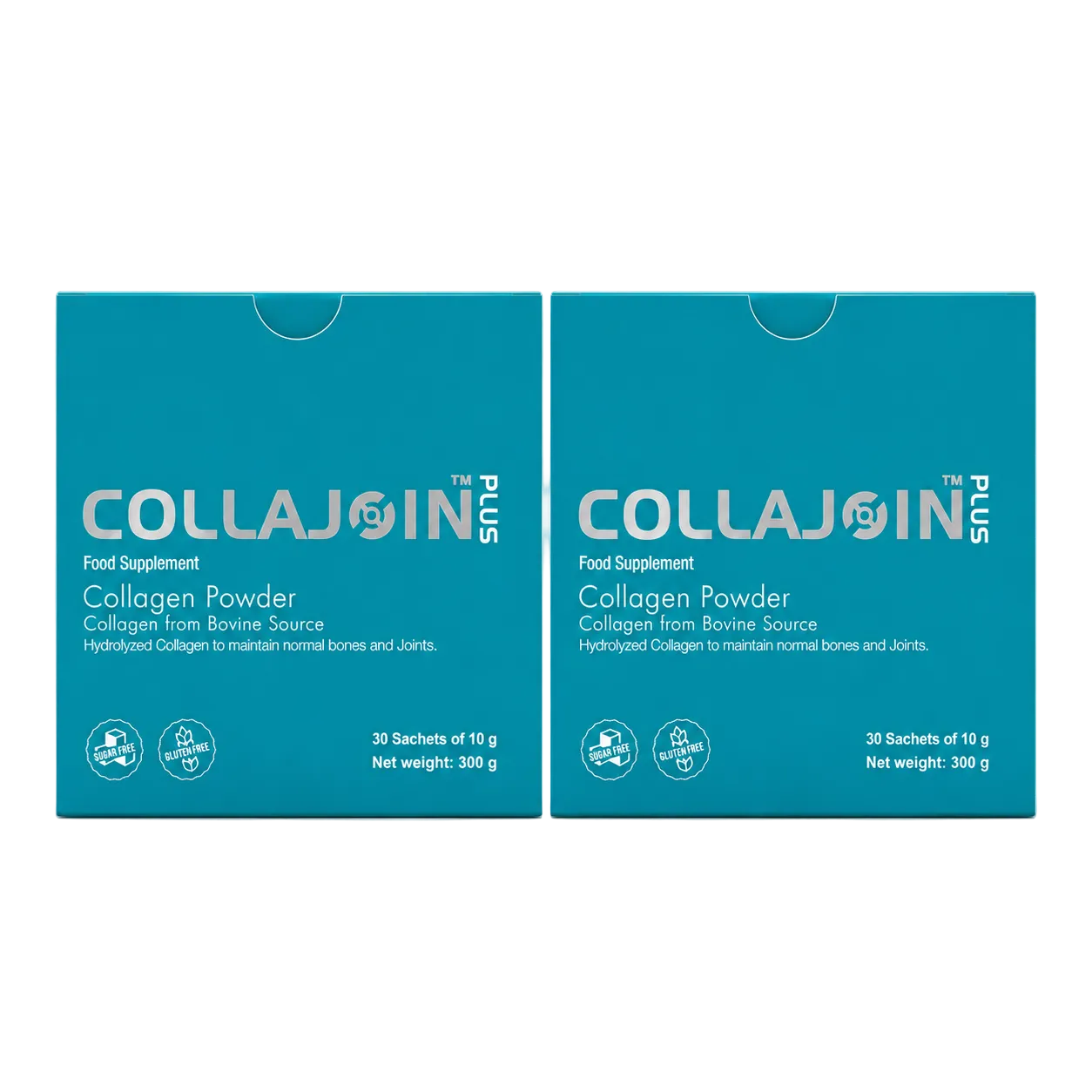 (Pack of 2) Collajoin Plus Fortigel® Hydrolyzed Bovine Collagen 9900 mg with Vitamin C, Curcumin & Resveratrol | Joint, Bone & Cartilage Support | 30 Sachets (2 Month)- UA