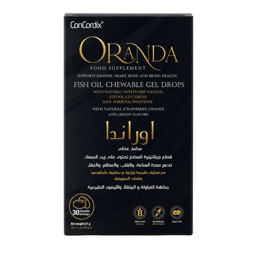 Oranda Fish Oil 640mg Orange Lemone and Strawberry Flavor  30 Gummies (UAE)